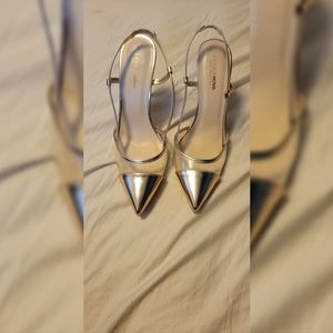 Gold and Clear High Heels